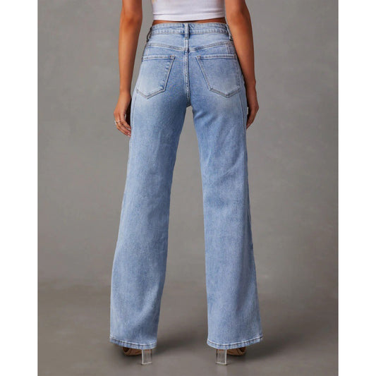 Loose-fitting wide-leg women's jeans