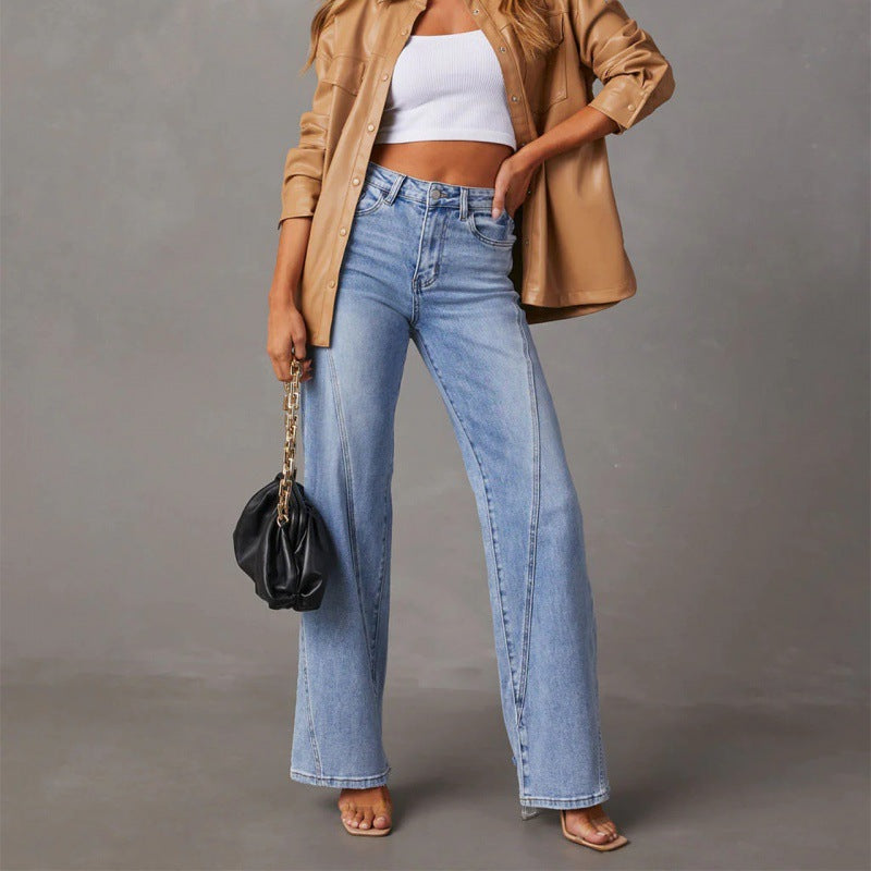 Loose-fitting wide-leg women's jeans