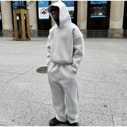 Loose fleece pullover with hood
