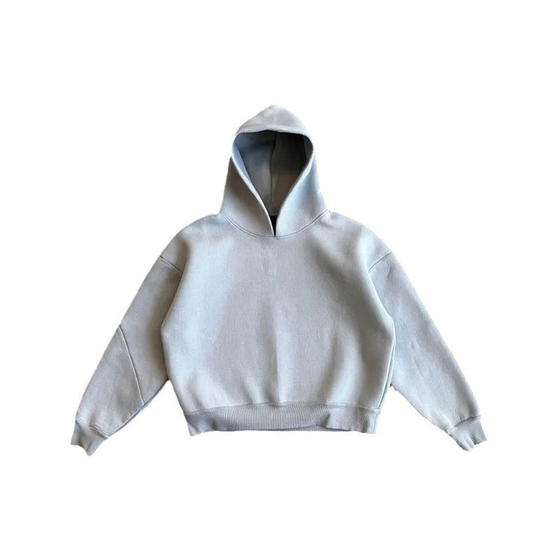 Loose fleece pullover with hood