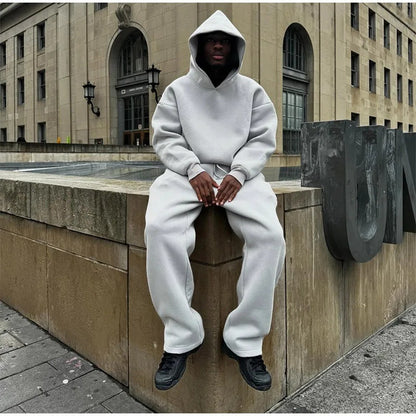 Loose fleece pullover with hood