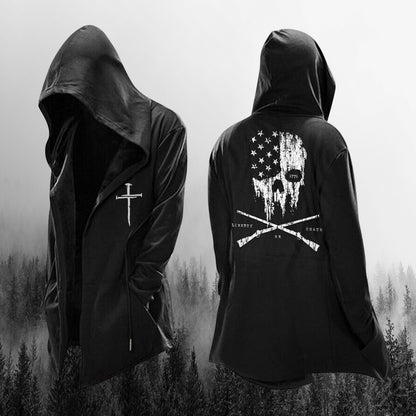 Loose hooded sweatshirt jacket