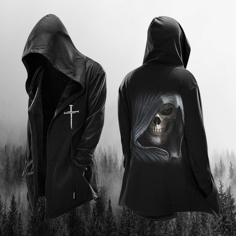 Loose hooded sweatshirt jacket