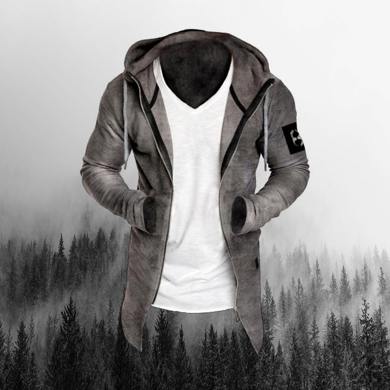 Loose hooded sweatshirt jacket