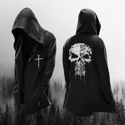 Loose hooded sweatshirt jacket