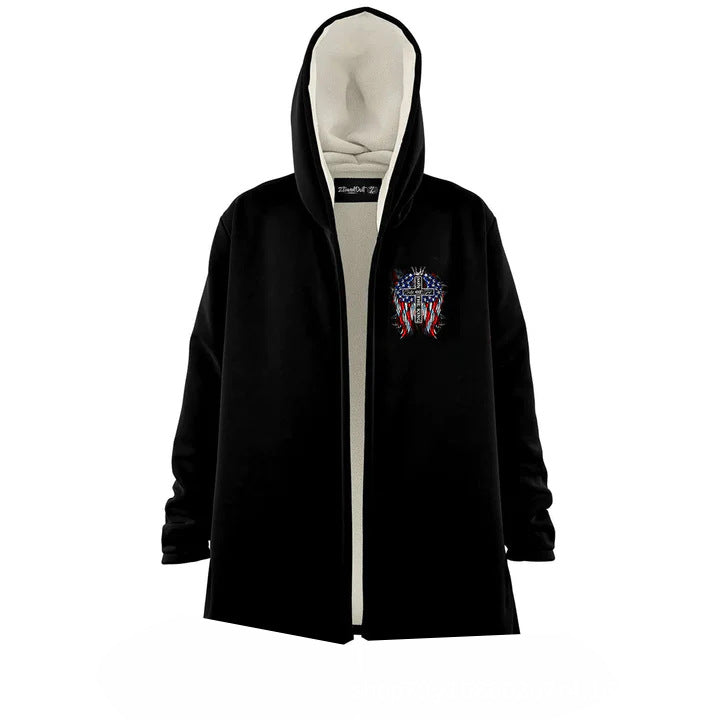 Loose hooded sweatshirt jacket