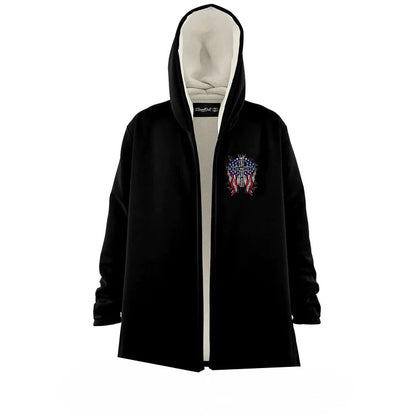 Loose hooded sweatshirt jacket
