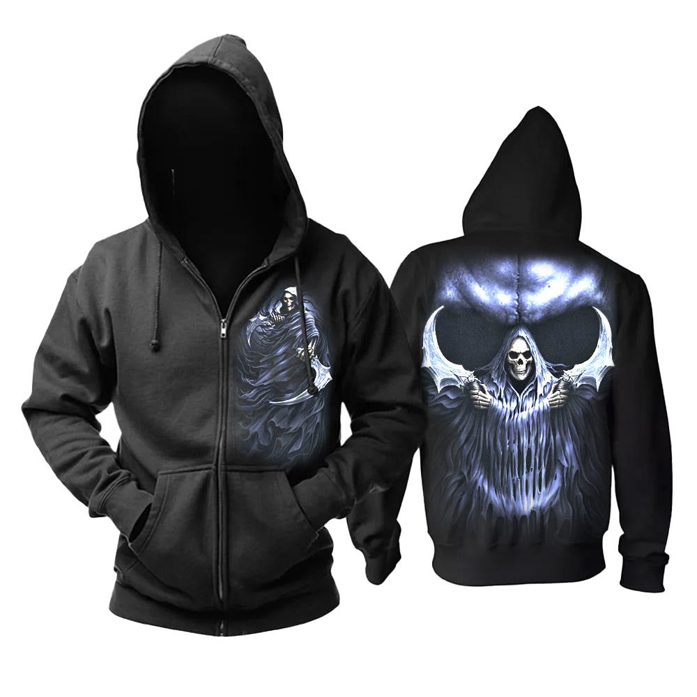 Loose hooded sweatshirt jacket