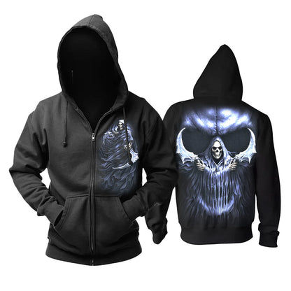 Loose hooded sweatshirt jacket