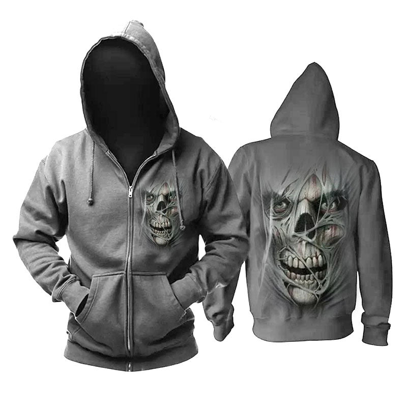 Loose hooded sweatshirt jacket