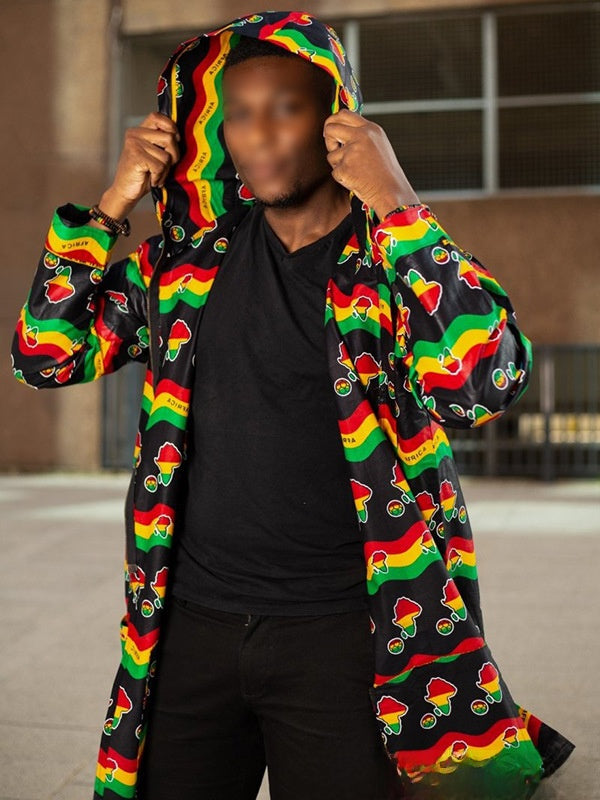 Loose hooded sweatshirt jacket
