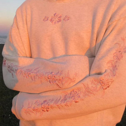 Loose hoodie with printed five-pointed stars