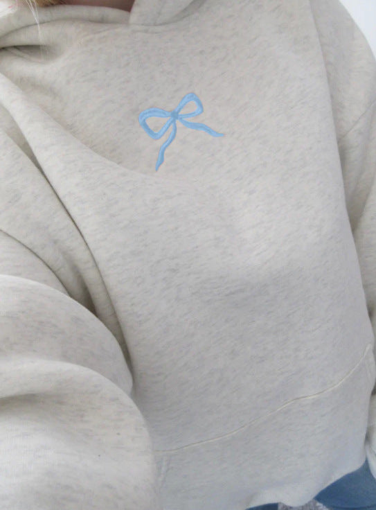 Loose hoodie with printed five-pointed stars