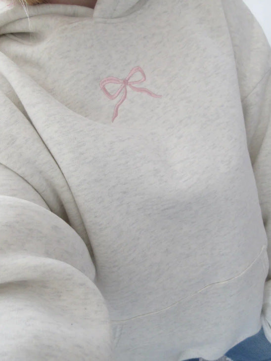 Loose hoodie with printed five-pointed stars