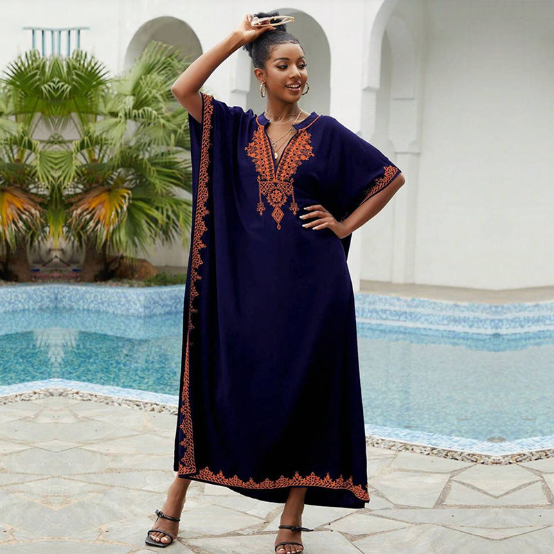 Loose oversized stand-up collar dress