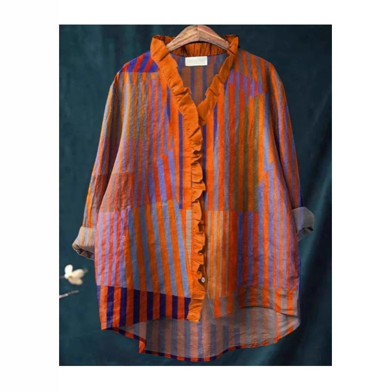 Loose Print Round Neck Casual Women's T-shirt