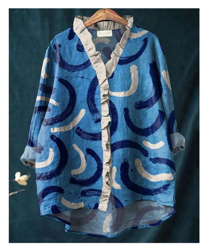 Loose Print Round Neck Casual Women's T-shirt