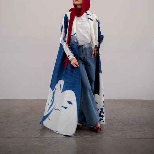 Loose printed lapel robe