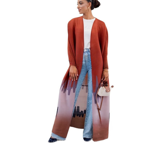 Loose printed lapel robe