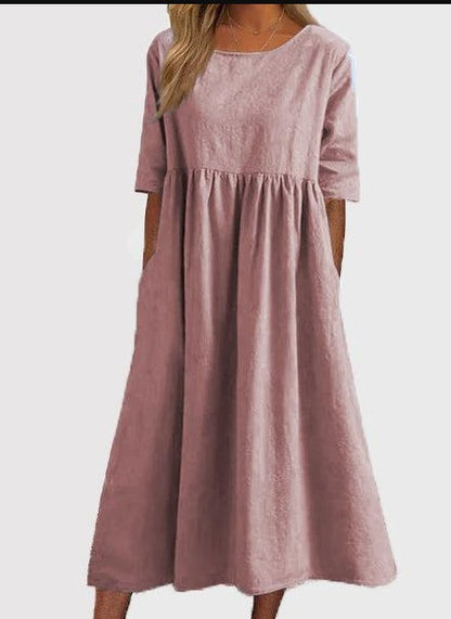 Loose round-neck dress
