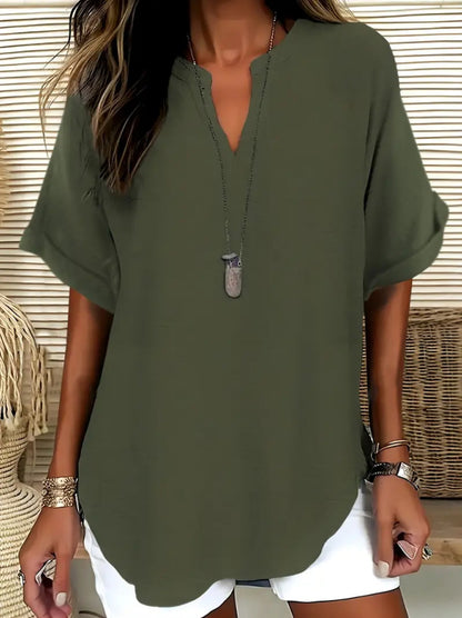 Loose Solid Color Casual Shirt for Women
