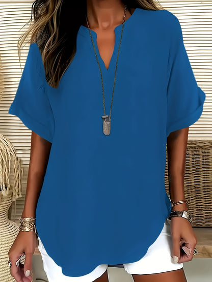 Loose Solid Color Casual Shirt for Women