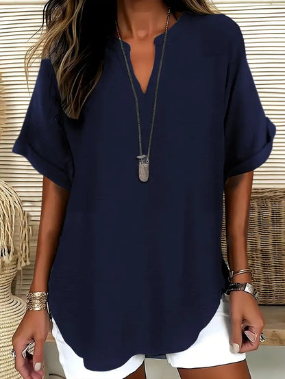 Loose Solid Color Women's Casual Shirt