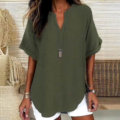 Loose Solid Color Women's Casual Shirt
