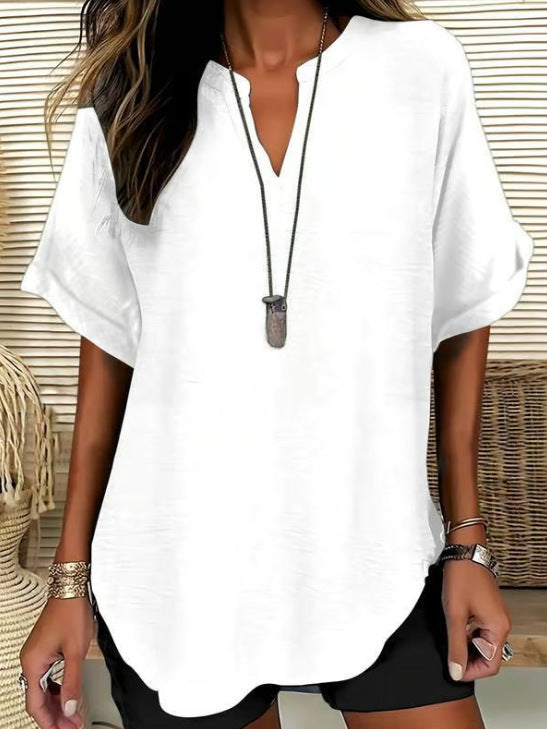 Loose Solid Color Women's Casual Shirt