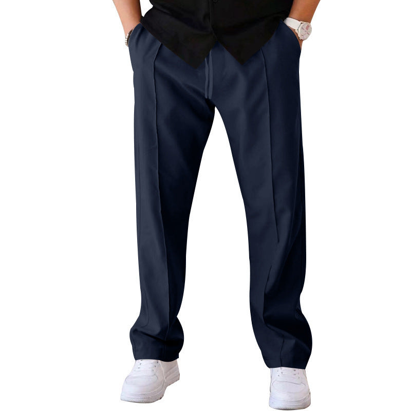 Loose straight-leg sport and casual trousers