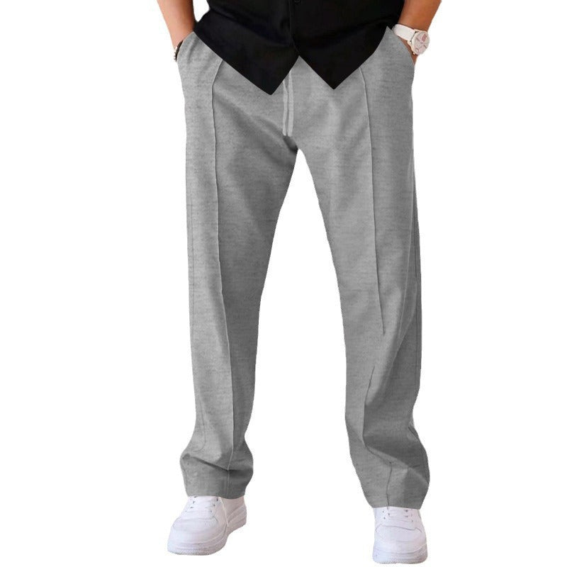 Loose straight-leg sport and casual trousers