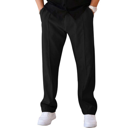 Loose straight-leg sport and casual trousers