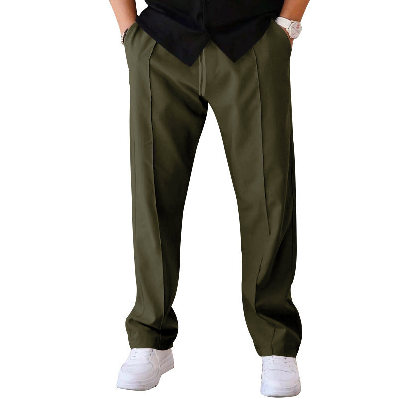 Loose straight-leg sport and casual trousers