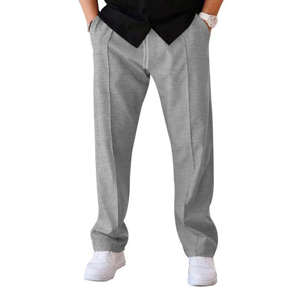 Loose straight-leg sport and casual trousers