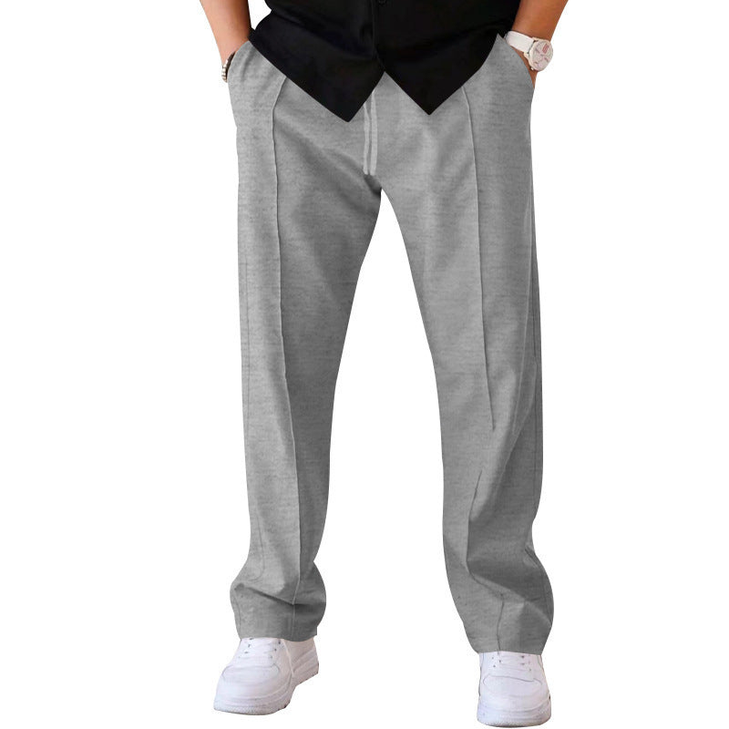 Loose straight-leg sport and casual trousers