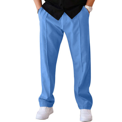 Loose straight-leg sport and casual trousers