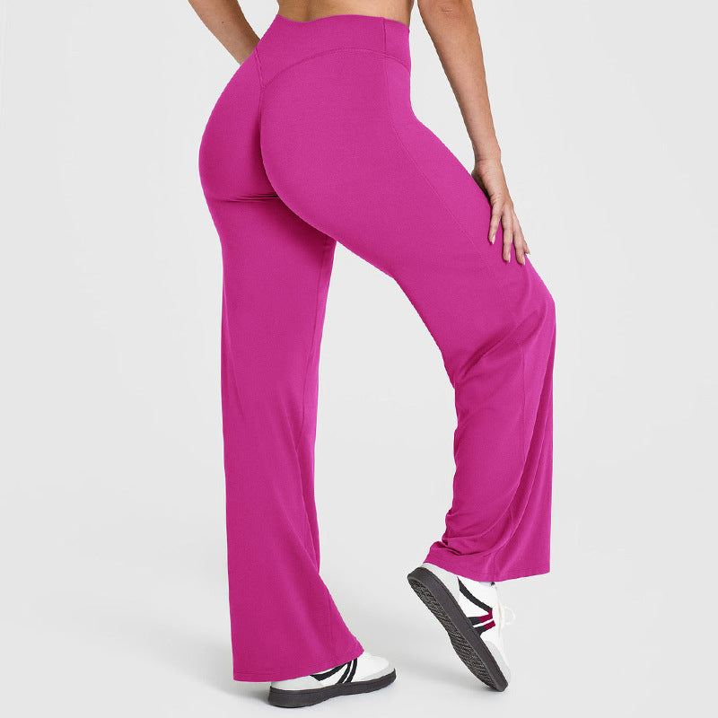 Loose Straight Leg Yoga Pants for Women High Waist Tummy Control Breathable Fitness Leggings