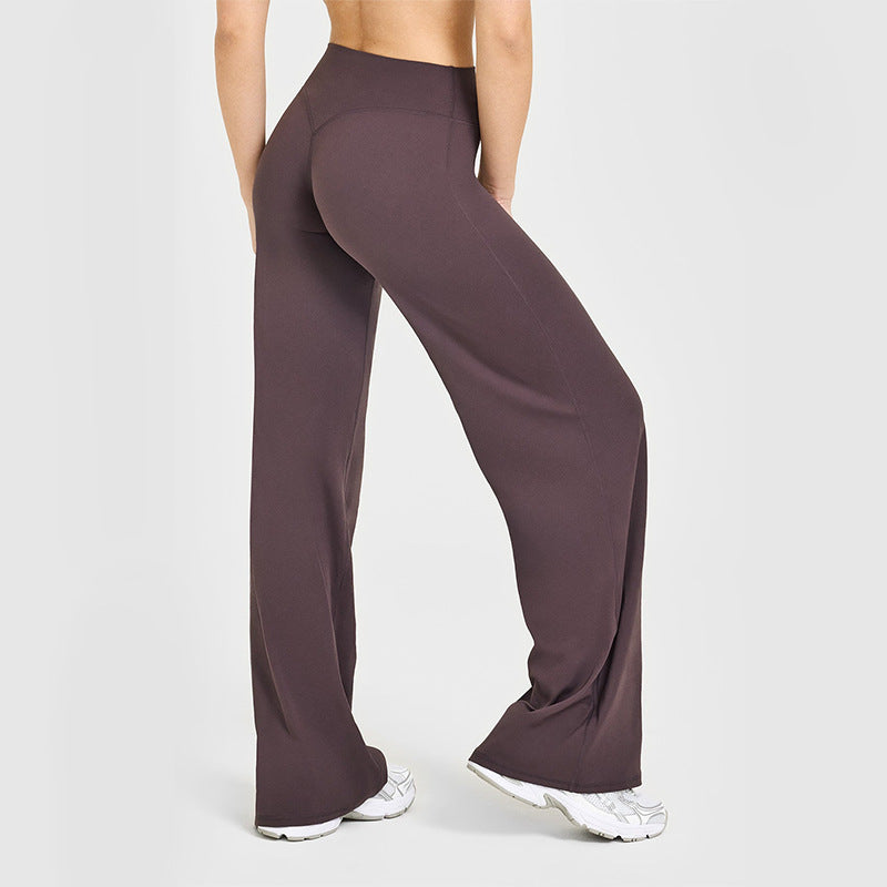 Loose Straight Leg Yoga Pants for Women High Waist Tummy Control Breathable Fitness Leggings
