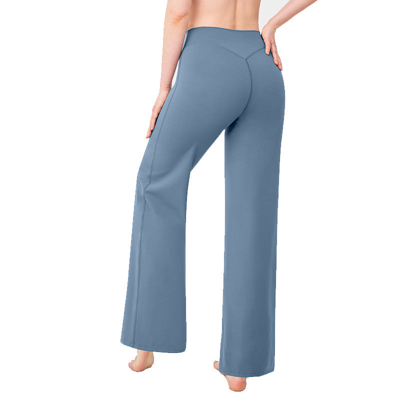 Loose Straight Leg Yoga Pants for Women High Waist Tummy Control Breathable Fitness Leggings