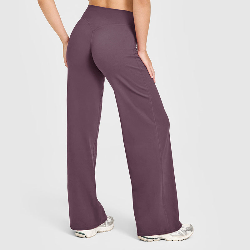 Loose Straight Leg Yoga Pants for Women High Waist Tummy Control Breathable Fitness Leggings