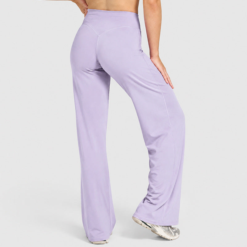 Loose Straight Leg Yoga Pants for Women High Waist Tummy Control Breathable Fitness Leggings