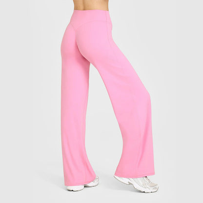 Loose Straight Leg Yoga Pants for Women High Waist Tummy Control Breathable Fitness Leggings