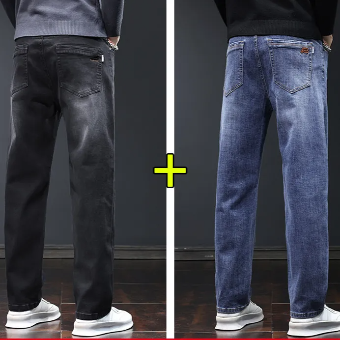 Loose straight-waist durable denim pants