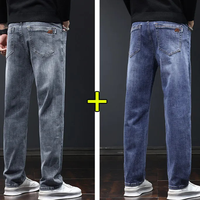 Loose straight-waist durable denim pants