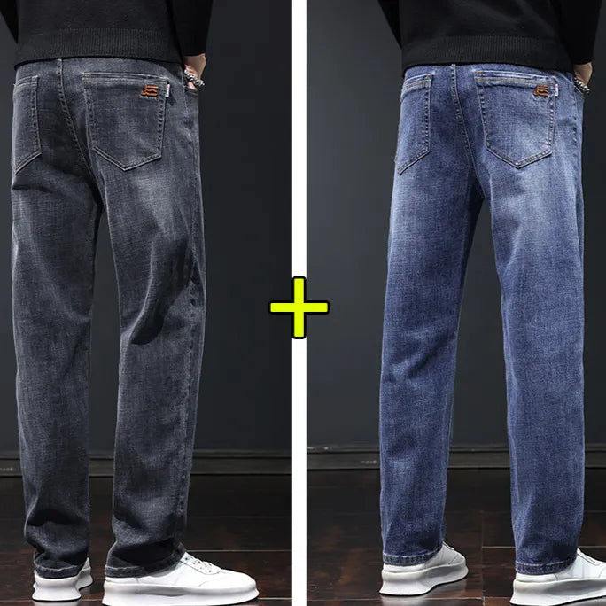 Loose straight-waist durable denim pants