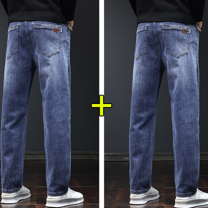 Loose straight-waist durable denim pants