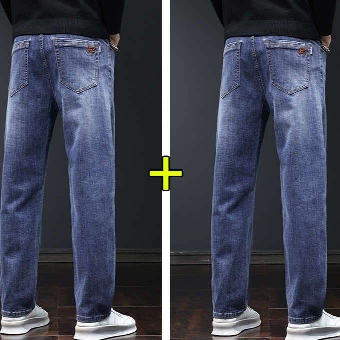 Loose straight-waist durable denim pants