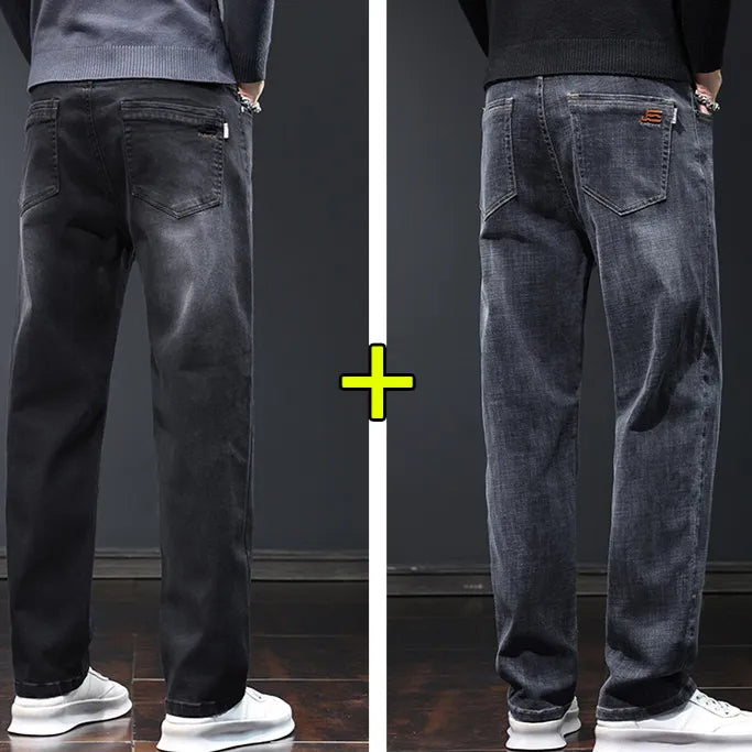 Loose straight-waist durable denim pants