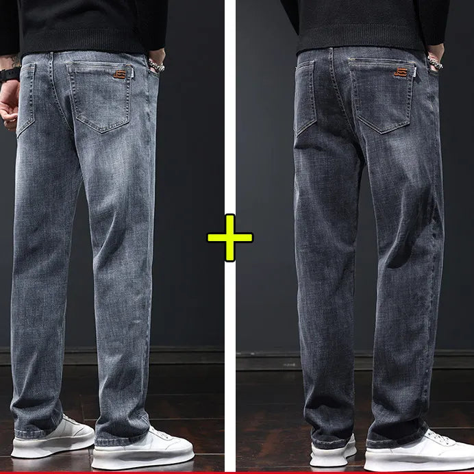 Loose straight-waist durable denim pants