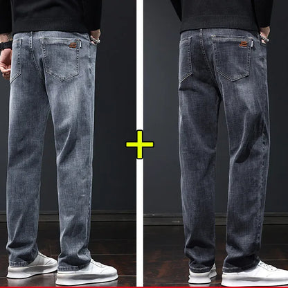 Loose straight-waist durable denim pants